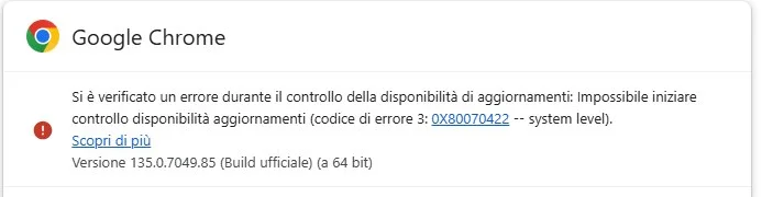 chrome code d erreur 3 0x80070422 -- system level chrome code d erreur 3 0x80070422 -- system level