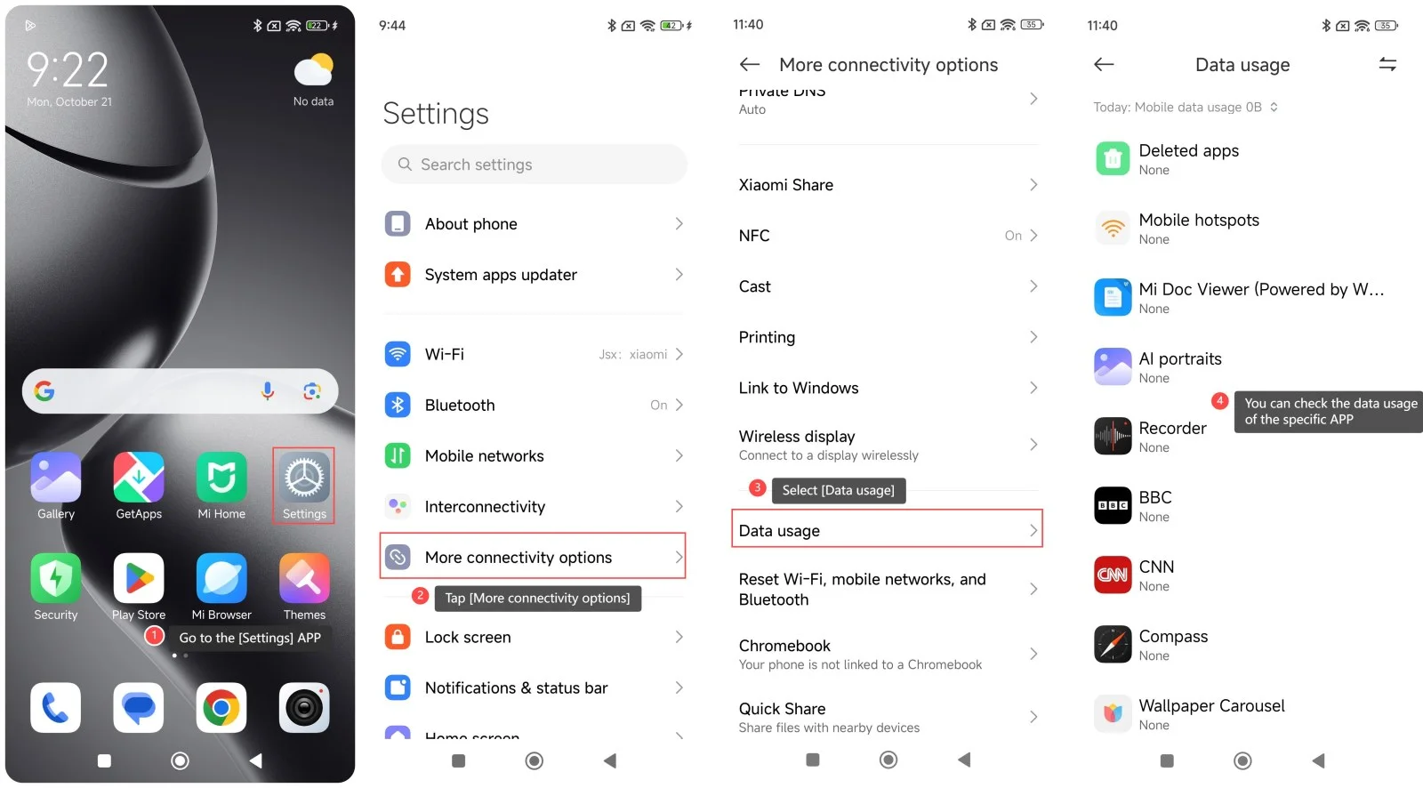 options de monitoring des données sont proposées par Xiaomi options de monitoring des données sont proposées par Xiaomi
